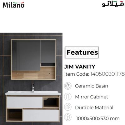 Milano Jim Vanity Model No. HS16331 with Mirror Cabinet Ceramic Basin