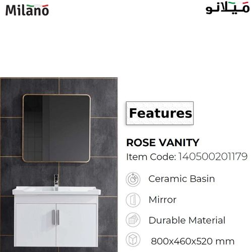 Milano Rose Vanity Model No. HS16332 with Mirror Cabinet Ceramic Basin
