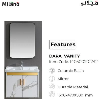 Milano Dara Vanity Model No. Hs16343 With Mirror Frame 600X470 (2Cnts/Set )