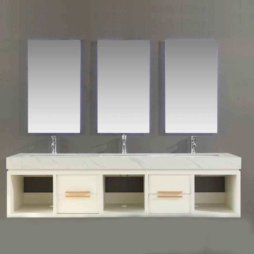 Milano Sab Vanity Model No.Hs16364 W/Led Mirror Countertop Undersink 3Pcs / Set