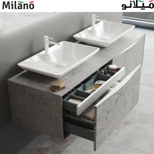 Milano Mono Vanity W/ 2 Basin W/Out Mirror 160Cm - Macael
