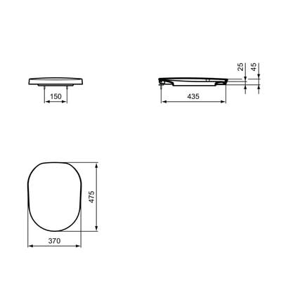 Is - Tonic Wall Hung Wc White With Seat Cover Scl G310201 & K706101 