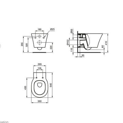 Is - Connect Air Wall Hung Wc White W/Seat Cover E005401-E036601 - Made In China