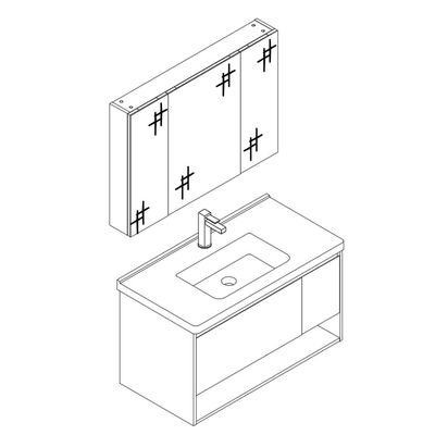 Milano Snow Vanity Model No. Gwty38710 (3Pcs/Set) 