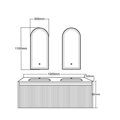 Milano Juie Vanity Model No.Hs16432 1500*520*420Mm (2Ctns/Set) - Made In China