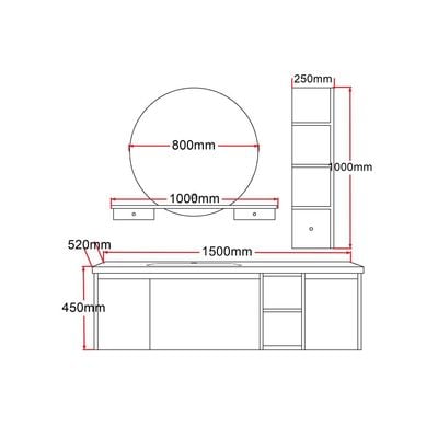 Milano Aileen Vanity Model No.Hs16433 1500*520*450Mm (3Ctns/Set) - Made In China