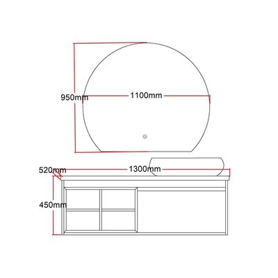 Milano Nicole Vanity Model No.Hs16435 1300*520*450Mm (3Ctns/Set) - Made In China