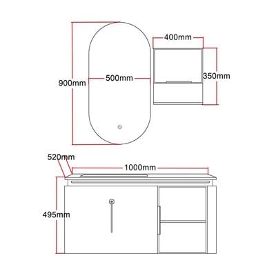ميلانو بريسي فانيتي موديل رقم HS16438 1000*520*495 ملم (3CTNS/SET) - صنع في الصين