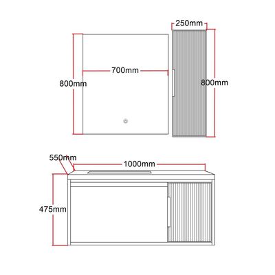 Milano Analie Vanity Model No.Hs16440 1000*550*475Mm (3Ctns/Set) - Made In China