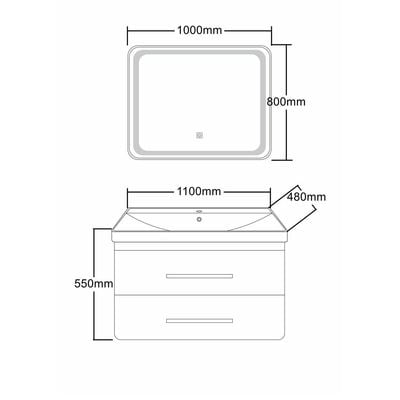 Milano Venice Vanity Model No.Hs16445 1000*460Mm (2Ctns/Set) - Made In China