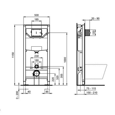 Is - Concealed Tank Prosys Frame 1100 Dry Wc 120 Cl1 R009467