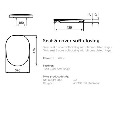 Is - Tonic Seat Cover White Scl K706101