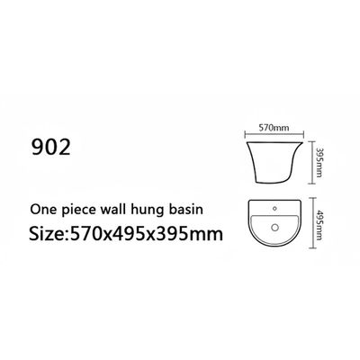 Milano Wall Hung Basin 902-Black