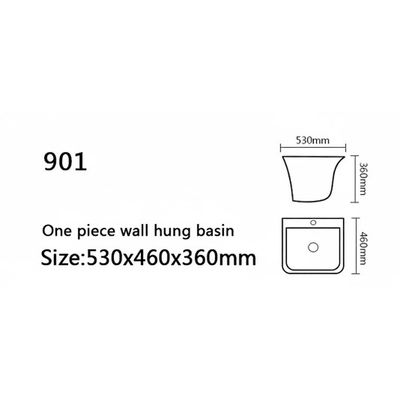 Milano Wall Hung Basin Black 901