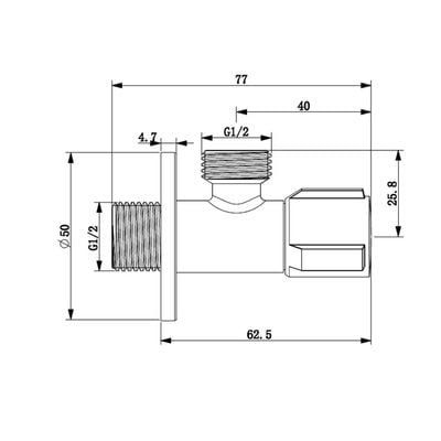 Milano Omega Angle Valve Matt Gray 