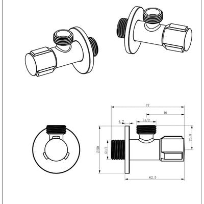 Milano Omega Angle Valve English Gold - Made In China