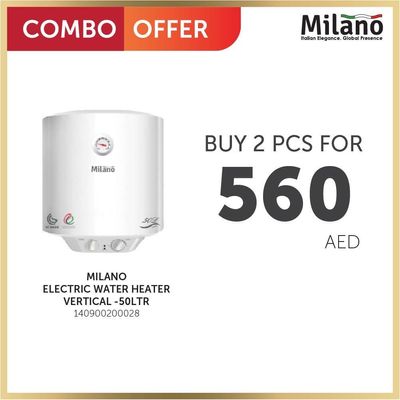 Milano Vertical Electric Water Heater Combo - 50 L