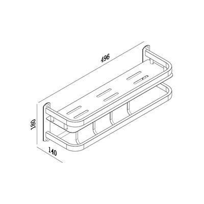 Milano Miel Plus 1 Layer Shelf Chrome