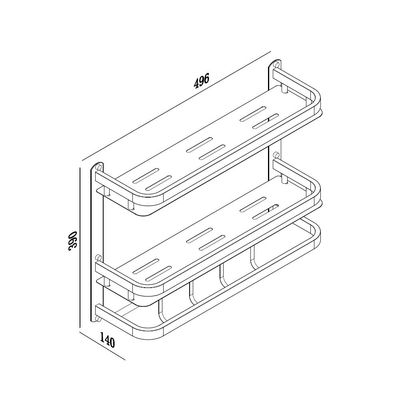 Milano Miel Plus 2 Layer Shelf Chrome