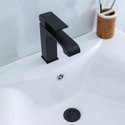 Milano Power Collection-Matt Black Basin+Bath+Shattaf+Angle Valve+Kit