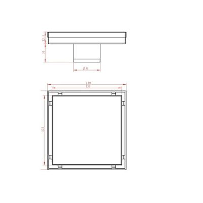 Milano Concealed Floor Drain Msd-15Tc 15X15 Ss304 - Made In China