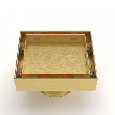 Milano Concealed Floor Drain Msd-15Tc  Gold 15X15 Ss304 - Made In China