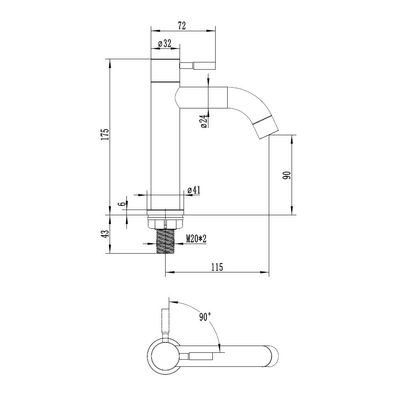 Milano Denz Plus Cold Tap Basin Brush Nickel - Made In China 