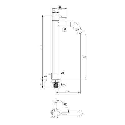 Milano Denz Plus Hot Tap Basin Brush Nickel - Made In China 