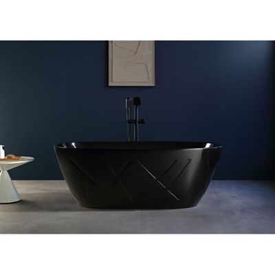 Milano Edz Freestanding Bathtub 1700 x 800 x 600 Glossy Black