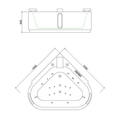 Milano Project Massage Bathtub 1500*1500*650 - Made In China