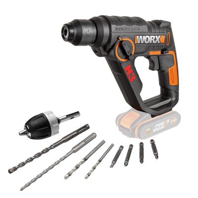 Worx ( Wx390.9 ) 20V H3 3 In 1 Rotary Hammer, 1.2J, No Battery And Charger Included