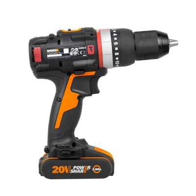 Worx ( Wx-Jcr ) 20V Brushless Active Impact Drill, 50Nm, Color Box, 2*2Ah, 1Hr Charger, Injection Box