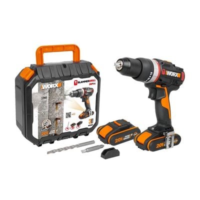 Worx ( Wx-Jcr ) 20V Brushless Active Impact Drill, 50Nm, Color Box, 2*2Ah, 1Hr Charger, Injection Box