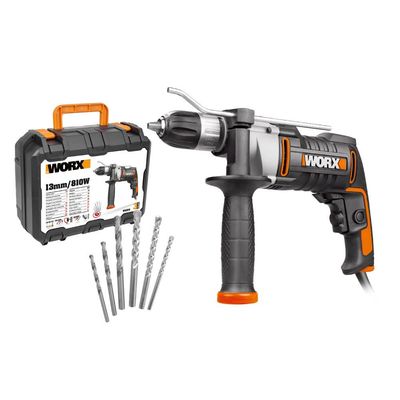 Worx ( Wx318 ) 810W 13Mm Impact Drill, Injection Box