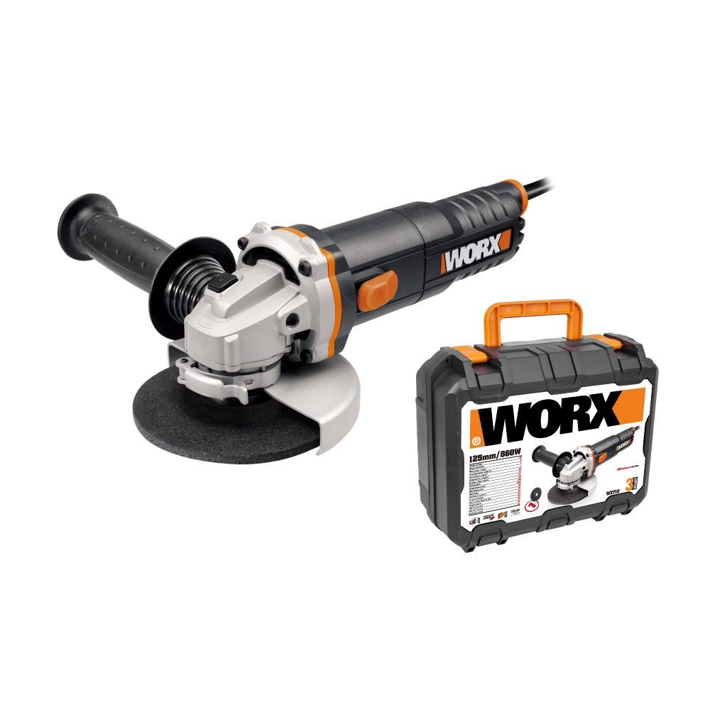 Buy Worx Wx712 860W 125Mm Angle Grinder Injection Box Online