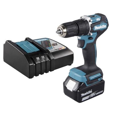 NS LP MAKITA 18V Li-Ion Cordless Hammer Driver Drill (Brushless) + 1 Battery + 1 Charger + Bit Set Dhp487Rf1J