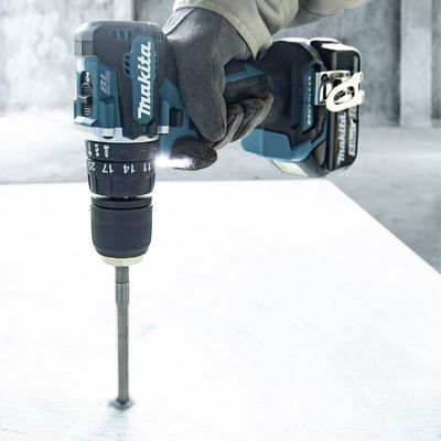 NS LP MAKITA 18V Li-Ion Cordless Hammer Driver Drill (Brushless) + 1 Battery + 1 Charger + Bit Set Dhp487Rf1J