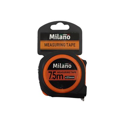 Milano Measuring Tape 7.5Mtr (25Mm) 1S50-Abs With Magnetic Hook Orange/Black 