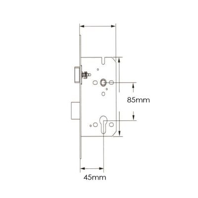 Milano Lockbody 85X45 With 70Mm Cylinder Sn Classic