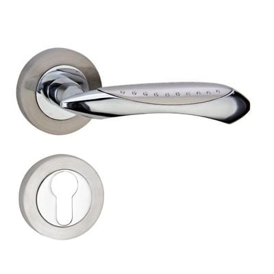 Milano Vague Door Handle On Rosette A-198 Sncp