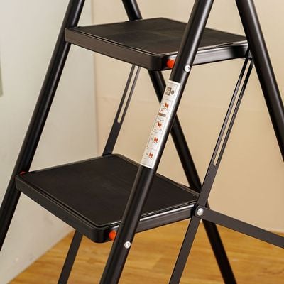 Milano Arnold Household Step Ladder (Ty13)-3 Steps Orange/Black R26903A