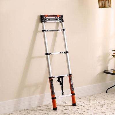 Milano Arnold Telescopic Aluminum Ladder 2.8 Mtr R11710S-Black/Orange