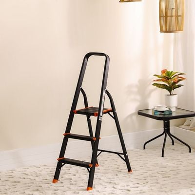 Milano Arnold Household Step Ladder 3 Steps R16003-Black/Orange