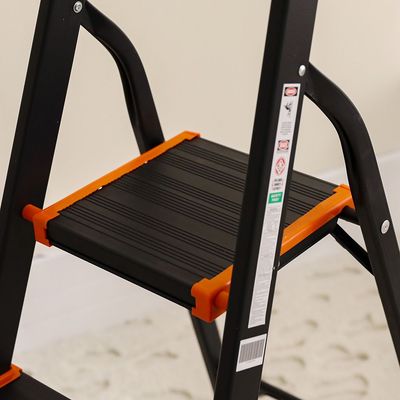 Milano Arnold Household Step Ladder 3 Steps R16003-Black/Orange