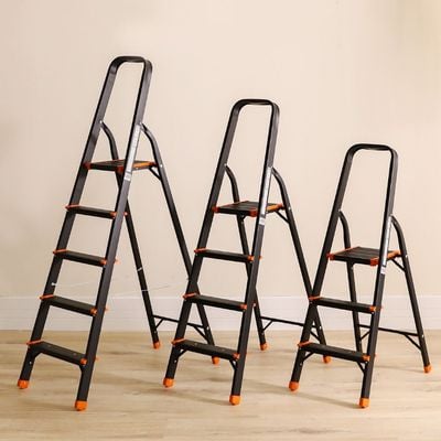 Milano Arnold Household Step Ladder 3 Steps R16003-Black/Orange