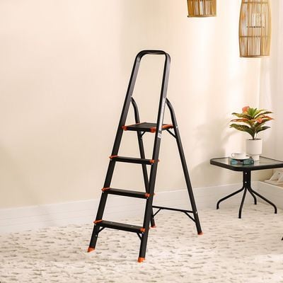 Milano Arnold Household Step Ladder 4 Steps R16004-Black/Orange