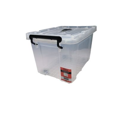 Milano Clear Plastic Box 20L (Rug02) With Wheels 44×30×27.5Cm,Material:Hdpe