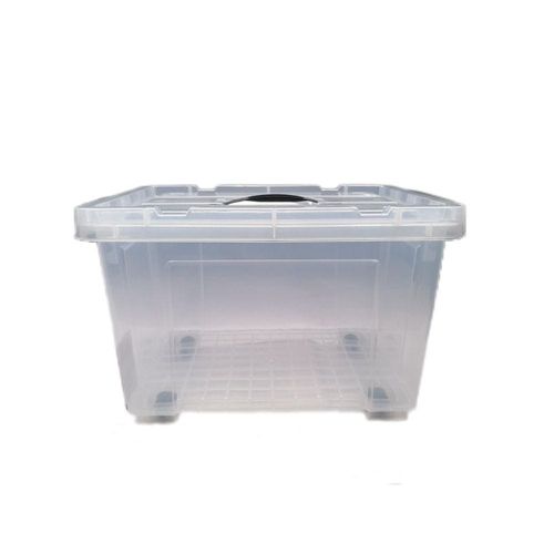 Milano Clear Plastic Box 20L (Rug02) With Wheels 44×30×27.5Cm,Material:Hdpe