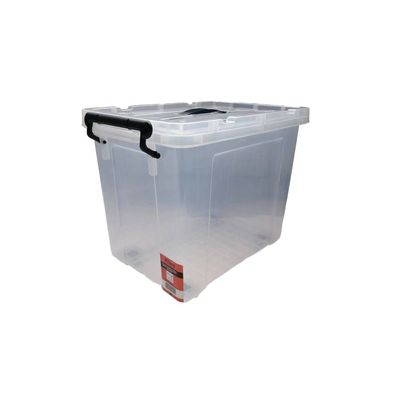 Milano Clear Plastic Box 28L ( Rug03) With Wheels 44×30×35Cm,Material:Hdpe