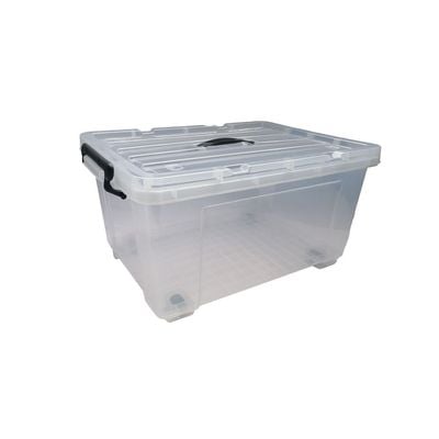 Milano Clear Plastic Box 35L ( Rug04) With Wheels 53.5×39×27.5Cm